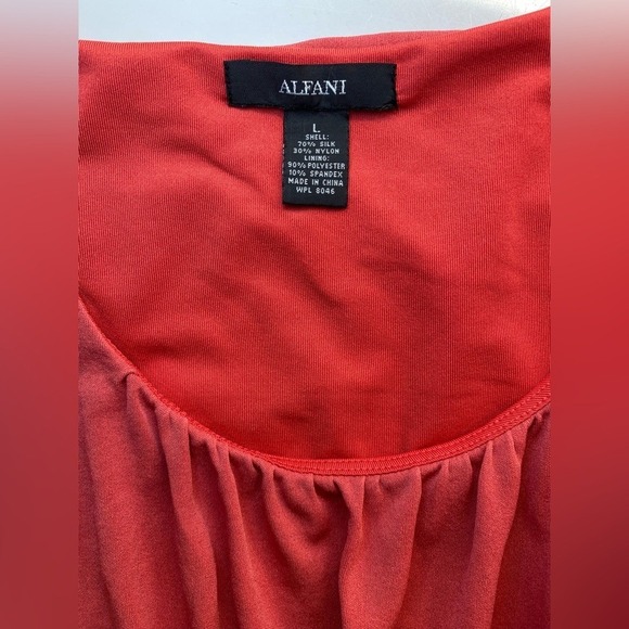 Alfani Silk Blend Salmon Colored Sleeveless Top Size Large/L E - Picture 3 of 4